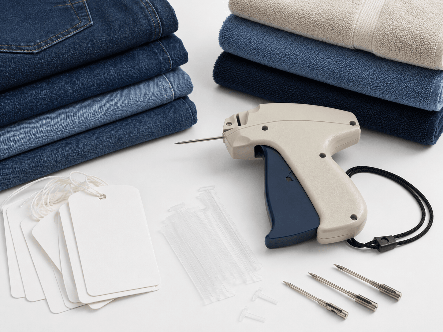 Tagging Gun for Denim, Towels and Thick Fabrics: What Buyers Should Know 9 Long needle tagging gun with denim jeans towels and tag fasteners