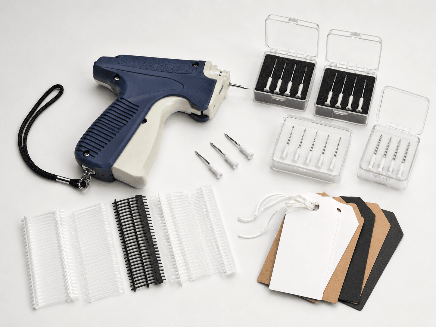Tagging Gun Needle Guide: Standard, Fine, Long and Heavy-Duty Needles Explained 9 Tagging gun with replacement needles fasteners and blank hang tags