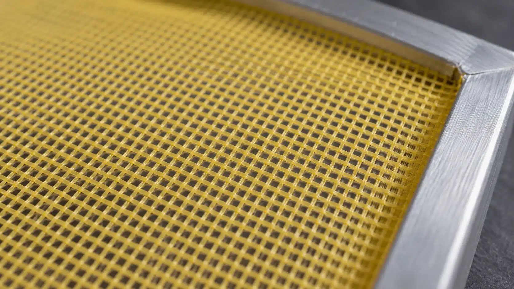 Golden screen printing mesh close up